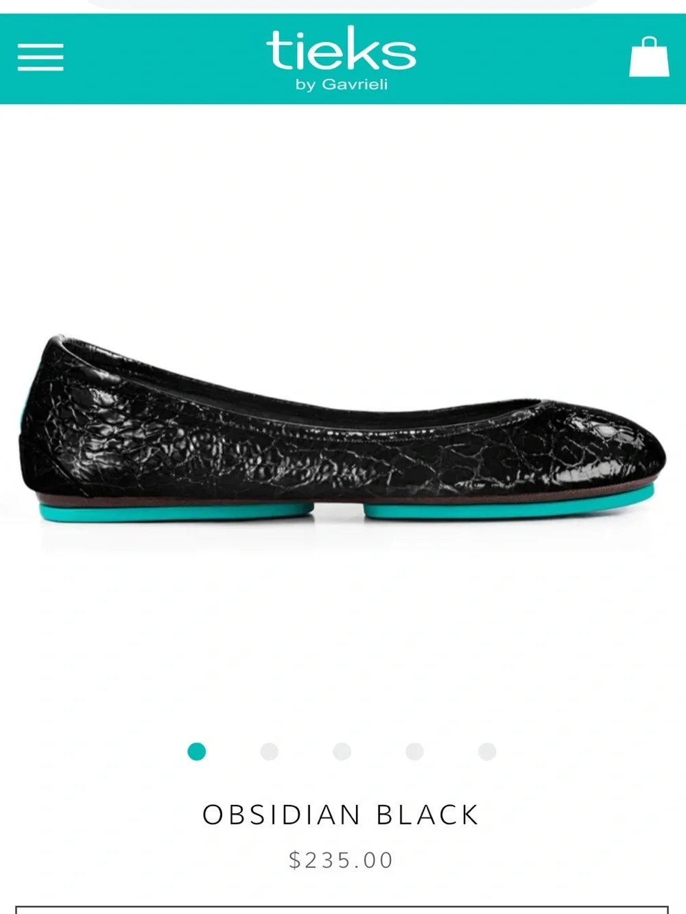 Tieks Obsidian Black Size 7